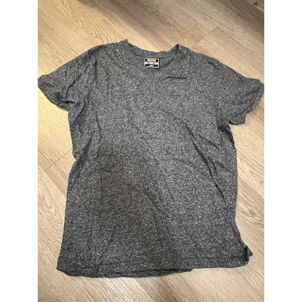 Creative Destruction Mens Medium Heather Grey Short Sleeve Crew Neck T-Shirt